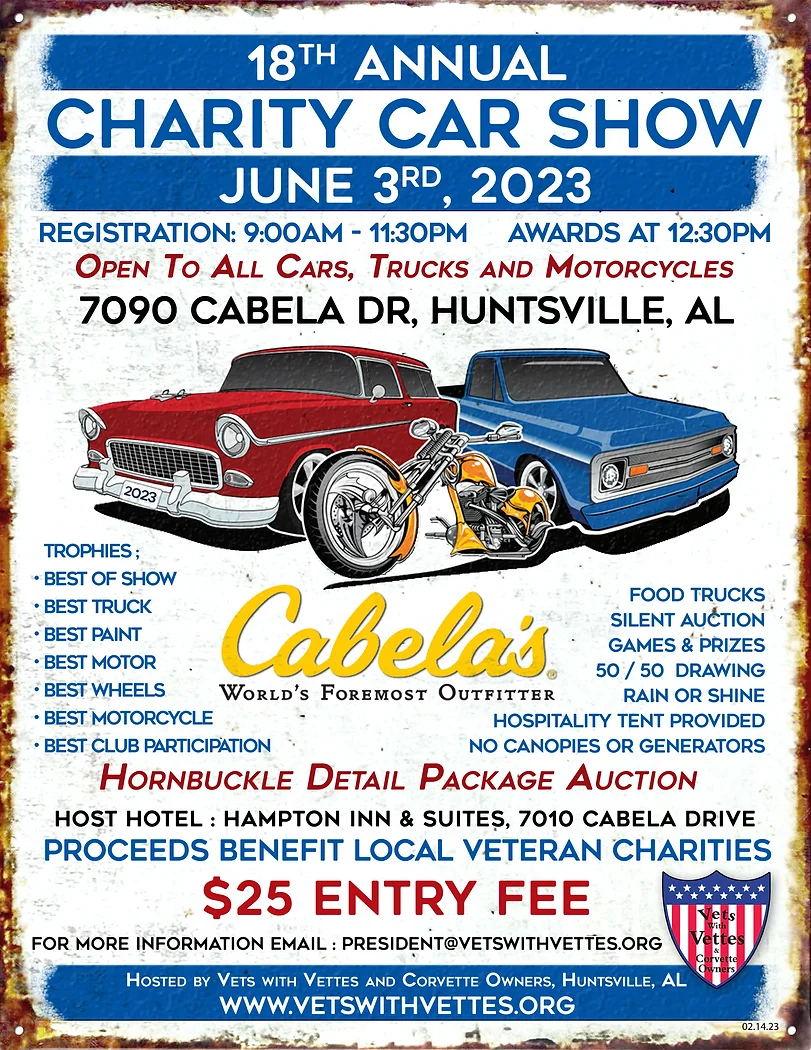 Vets with Vettes and Corvette Owners 18th Annual Charity Car Show